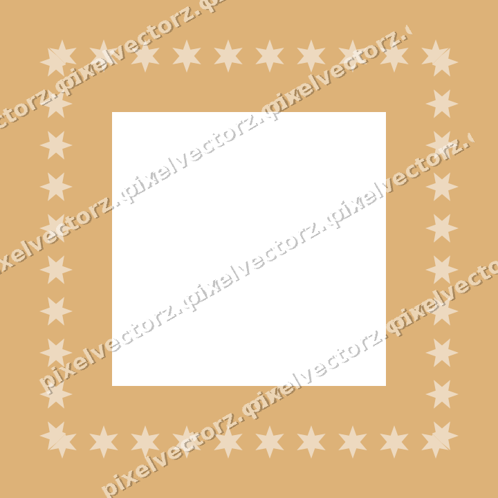 Decorative picture frame border in dark green with star band