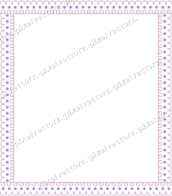 Decorative picture frame border in purple and blue with star band