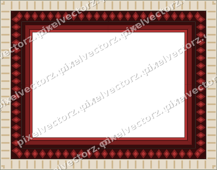 Decorative picture frame border in dark red with diamond band