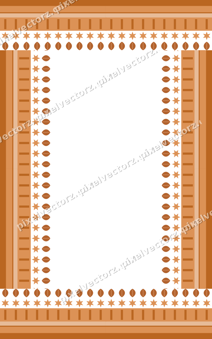 Decorative picture frame border in orange and teal with star band