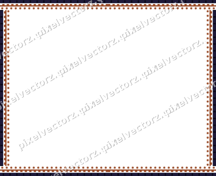 Decorative picture frame border in orange and blue with step band