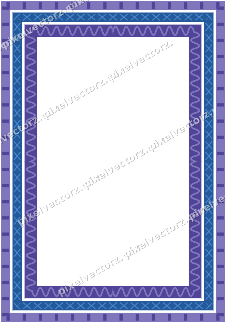 Decorative picture frame border in blue and cyan with cross band