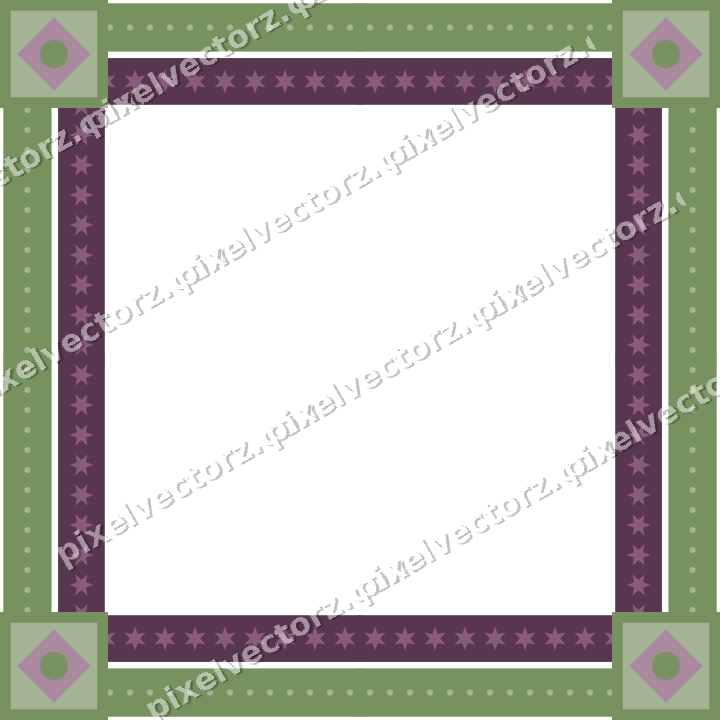 Decorative picture frame border in dark magenta and lime with dot row