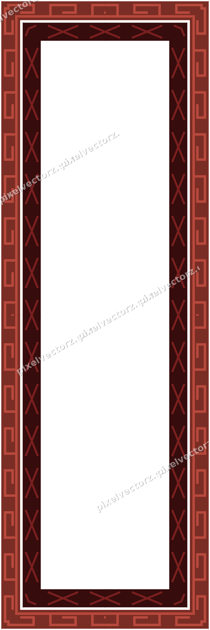 Decorative picture frame border in dark red with greek key