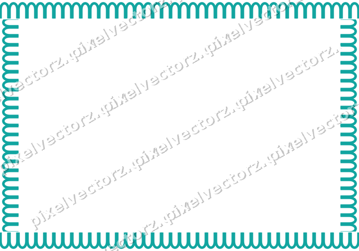 Decorative picture frame border in orange and teal with arcade frieze