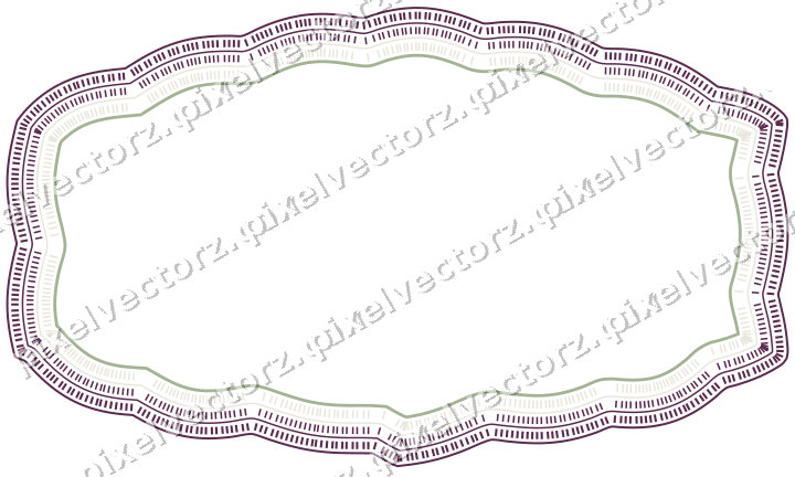 Decorative line art frame in dark magenta and lime with label plaque