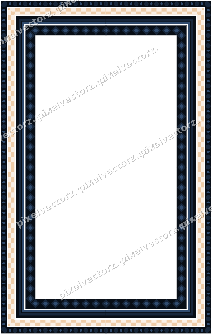 Decorative picture frame border in dark blue with bead and reel