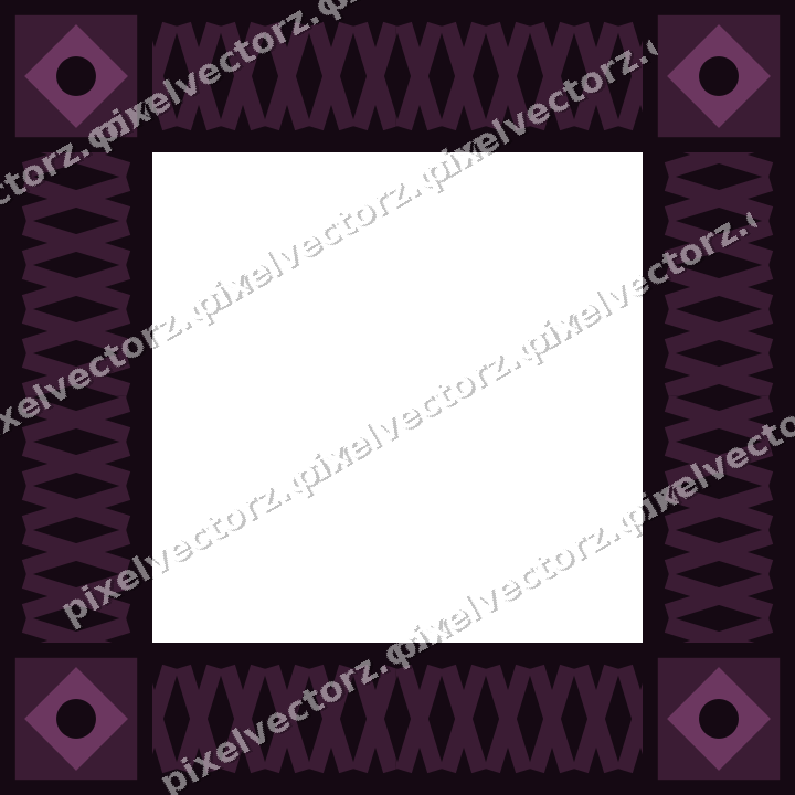 Decorative picture frame border in dark magenta with cross band