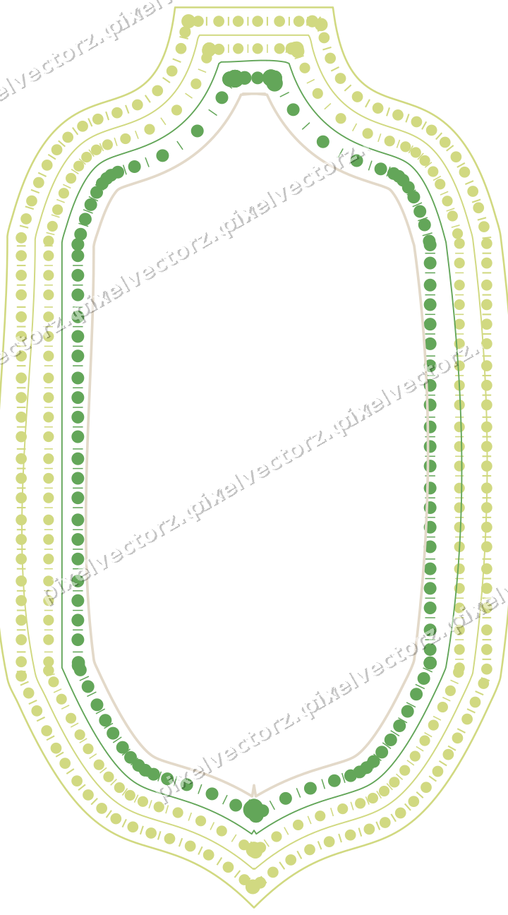 Decorative line art frame in lime and yellow with label plaque