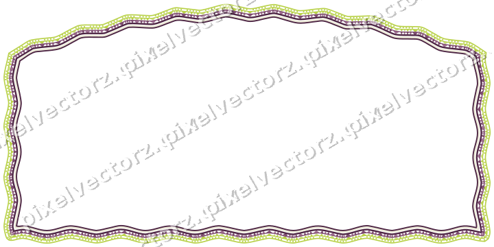 Decorative line art frame in dark magenta and lime with label plaque