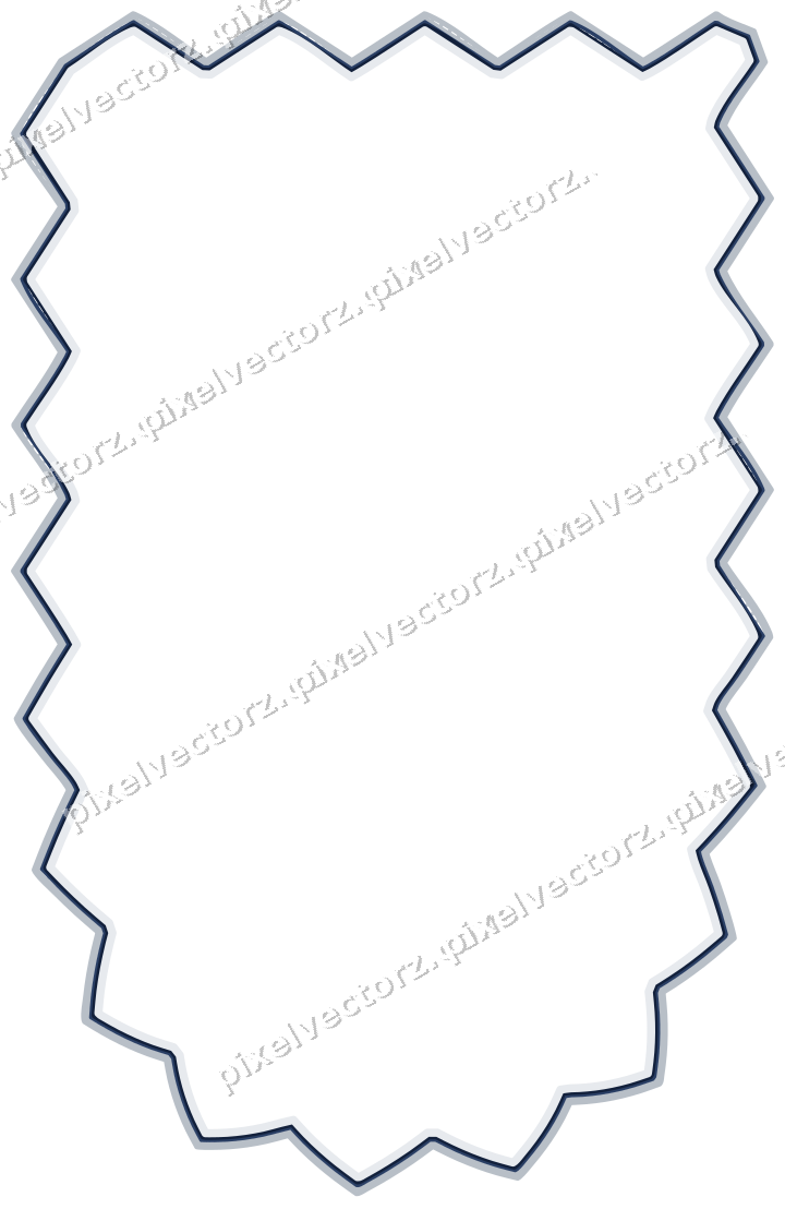 Decorative line art frame in dark blue and white with shield