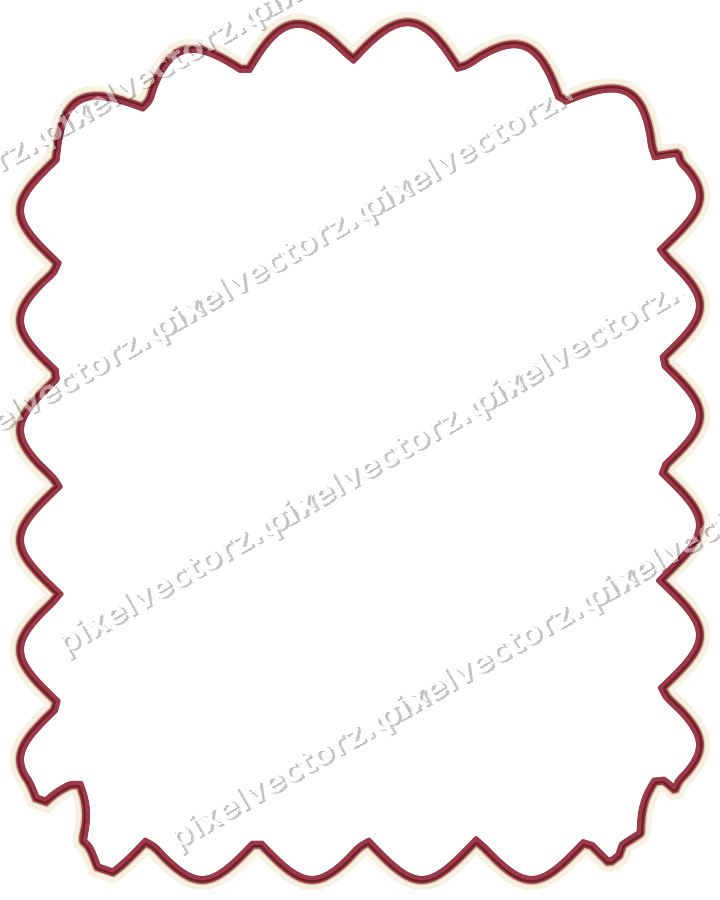 Decorative line art frame in dark pink and red with label plaque