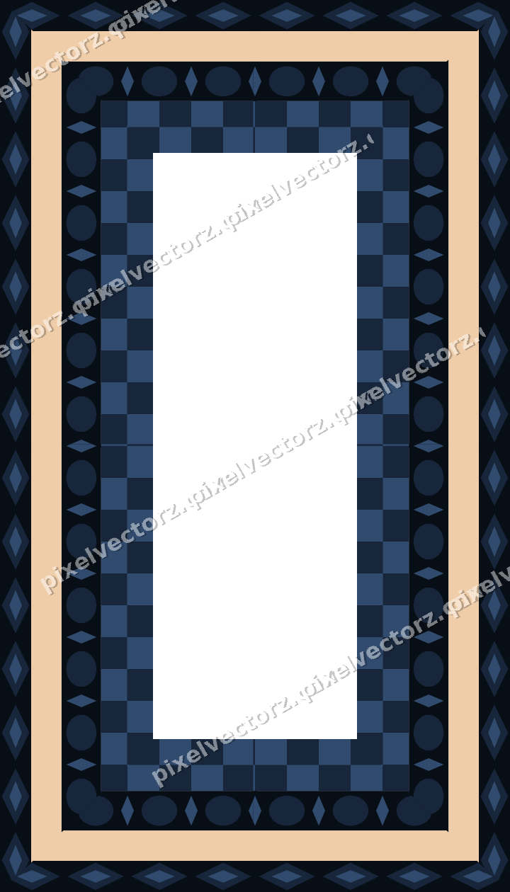 Decorative picture frame border in dark blue with diamond band