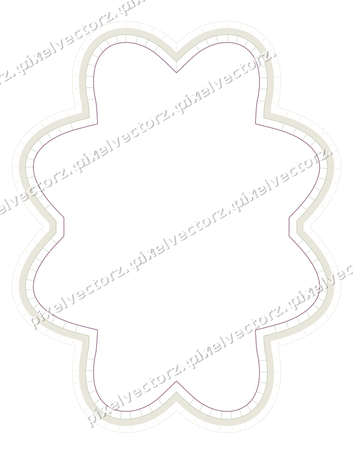 Decorative line art frame in dark magenta and lime with oval