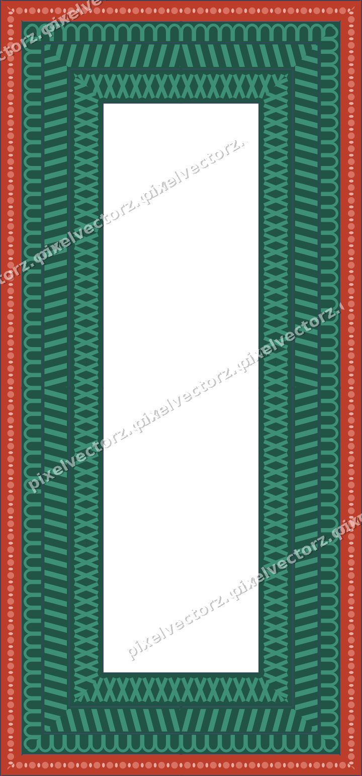 Decorative picture frame border in amber and green with bead and reel