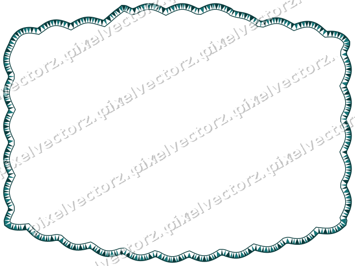 Decorative line art frame in orange and teal with label plaque