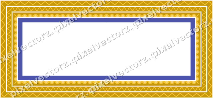 Decorative picture frame border in dark blue and amber with scale band
