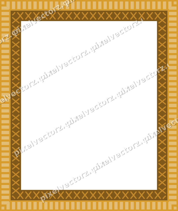 Decorative picture frame border in amber and dark teal with dentil