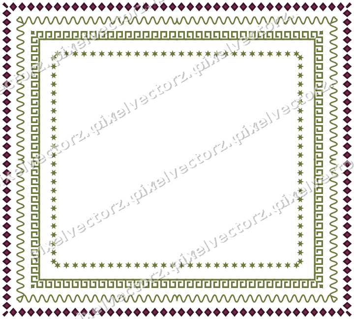 Decorative picture frame border in lime and pink with wave band