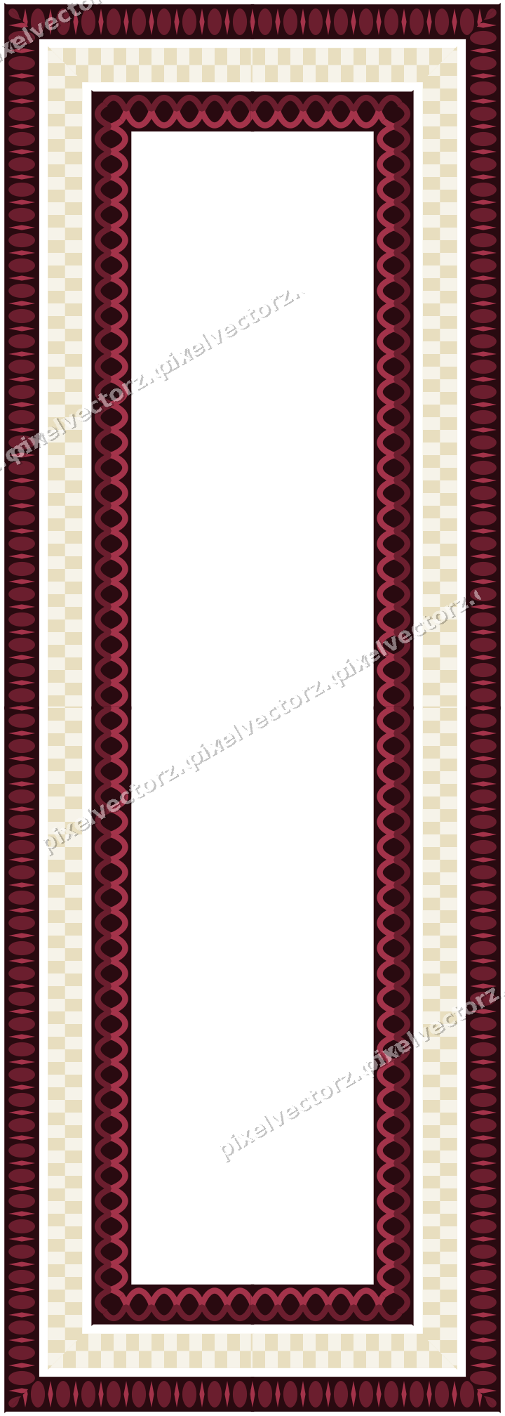 Decorative picture frame border in dark pink and red with egg and dart