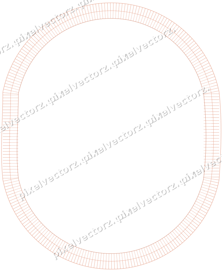 Decorative line art frame in orange and cyan with label plaque