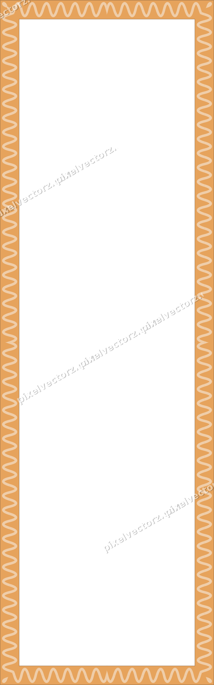Decorative picture frame border in dark blue and orange with wave band
