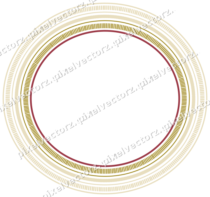 Decorative line art frame in dark pink and red with oval