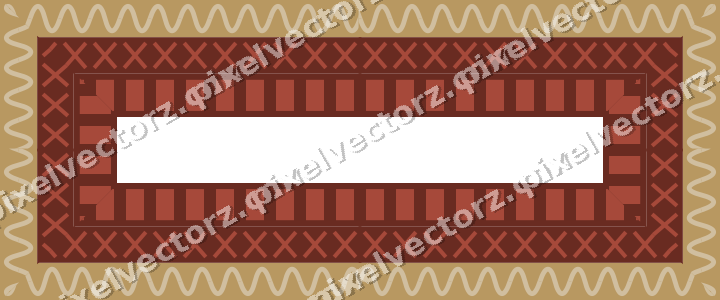 Decorative picture frame border in orange and amber with wave band
