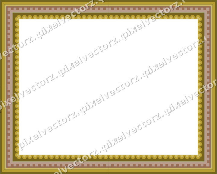 Decorative picture frame border in amber with step band