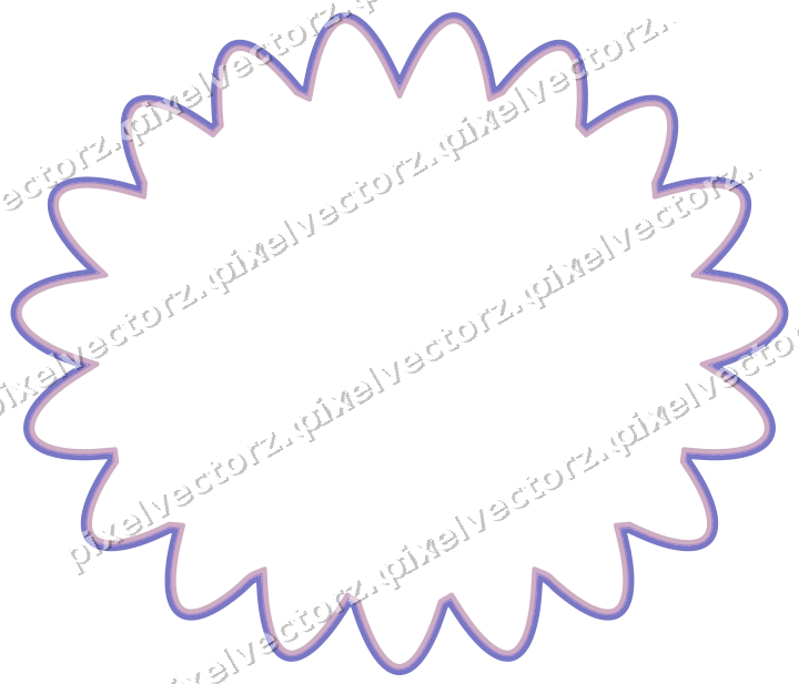 Decorative line art frame in purple and blue with oval