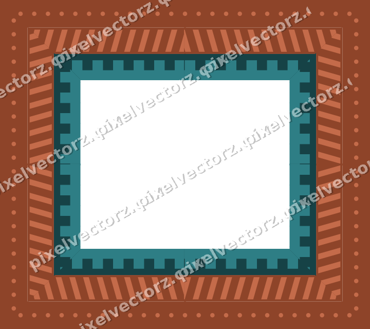 Decorative picture frame border in dark teal with diagonal band