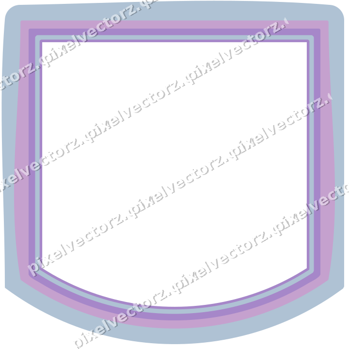 Decorative line art frame in purple and blue with label plaque