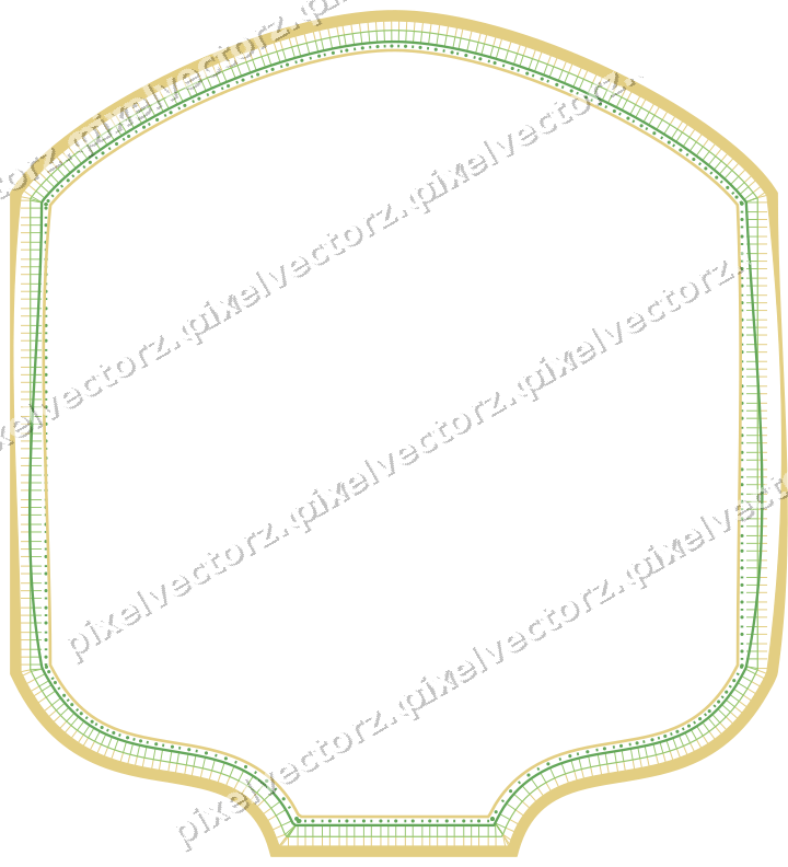 Decorative line art frame in lime and yellow with label plaque