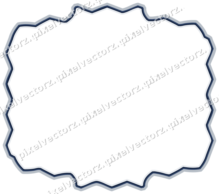 Decorative line art frame in dark blue and white with label plaque