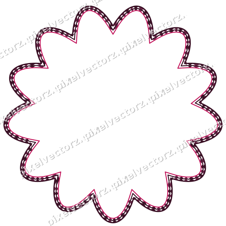 Decorative line art frame in lime and pink with oval