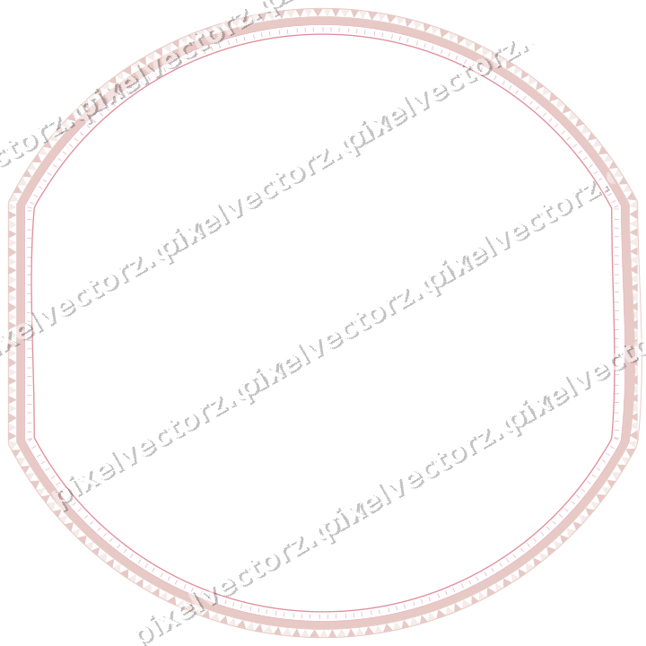 Decorative line art frame in pale pink and pale red with label plaque