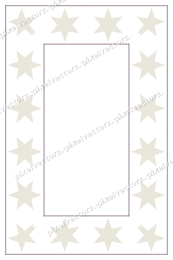 Decorative picture frame border in dark magenta with star band