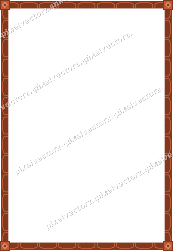 Decorative picture frame border in orange and amber with arcade frieze