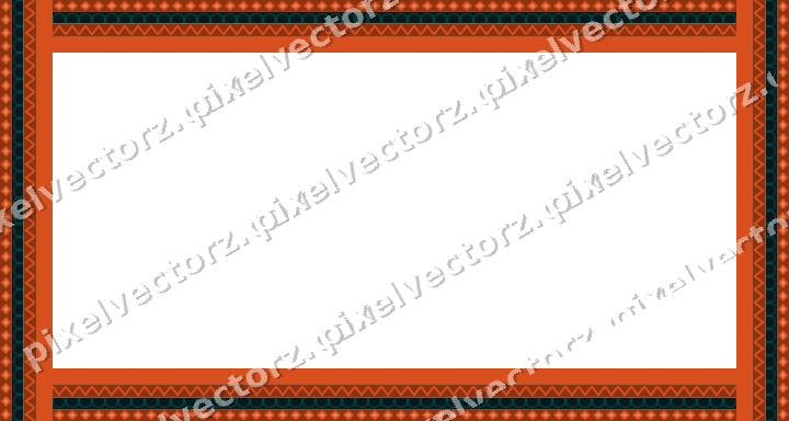 Decorative picture frame border in orange and teal with diamond band
