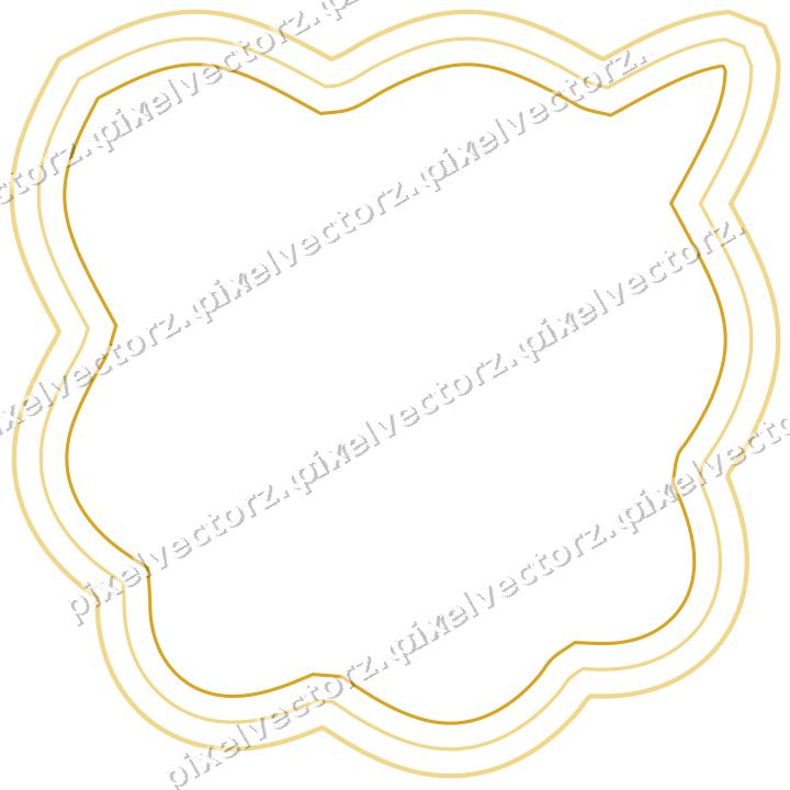 Decorative line art frame in amber and purple with shield