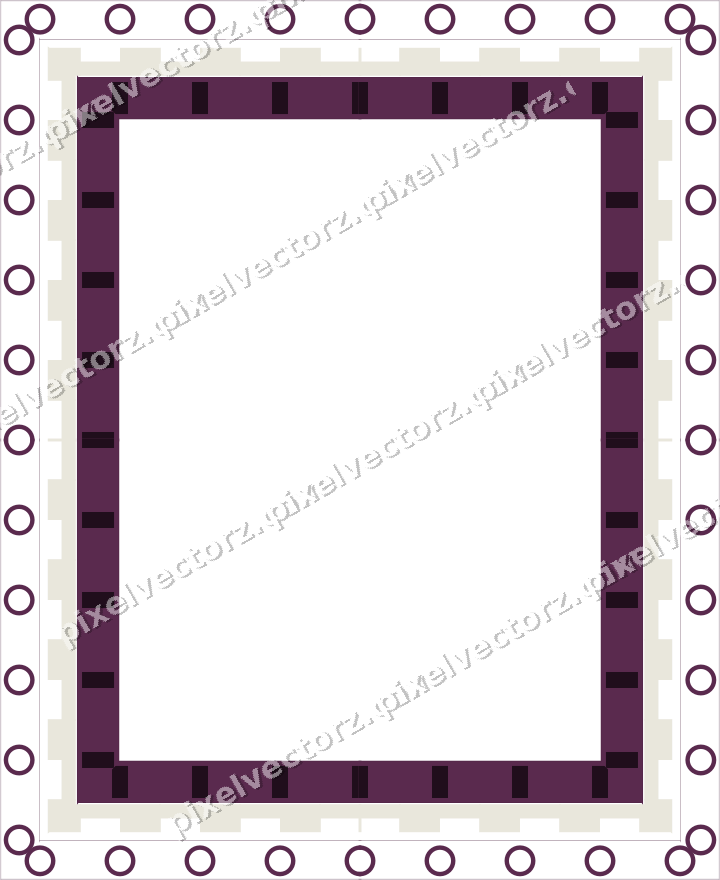 Decorative picture frame border in dark magenta with ring chain