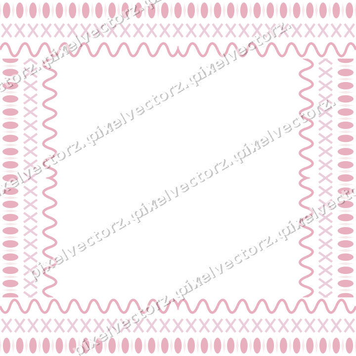 Decorative picture frame border in pale pink with cross band