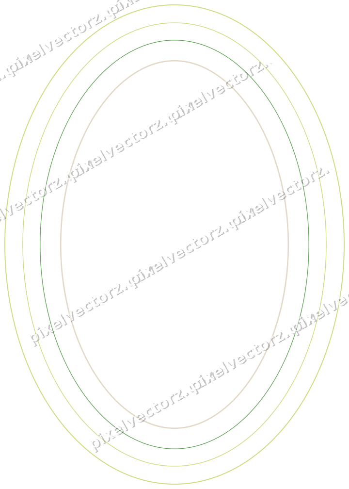 Decorative line art frame in lime and yellow with oval