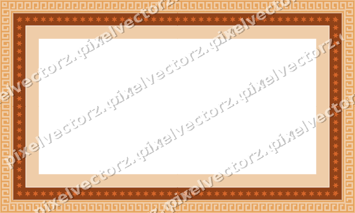 Decorative picture frame border in dark blue and orange with greek key