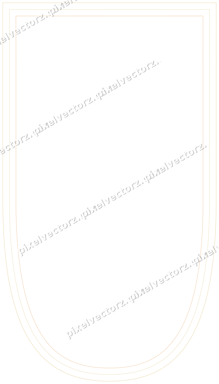 Decorative line art frame in red and orange with shield