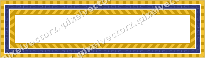 Decorative picture frame border in dark blue and amber with dentil