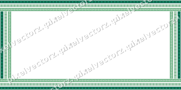 Decorative picture frame border in green and teal with dot row