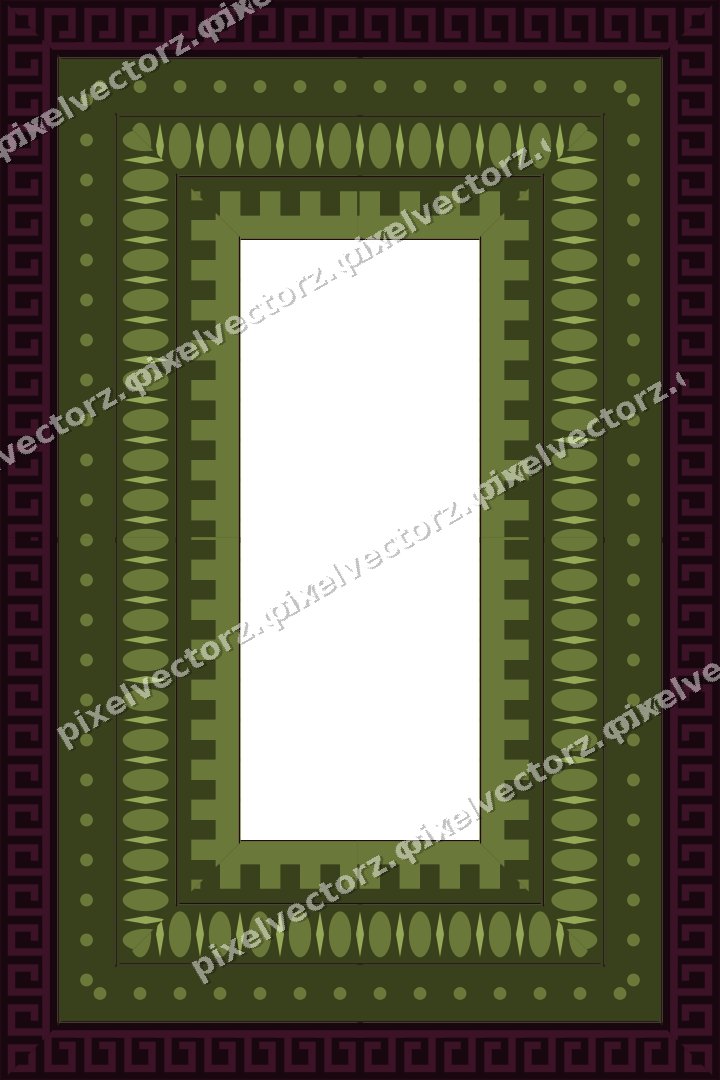 Decorative picture frame border in lime and pink with dot row