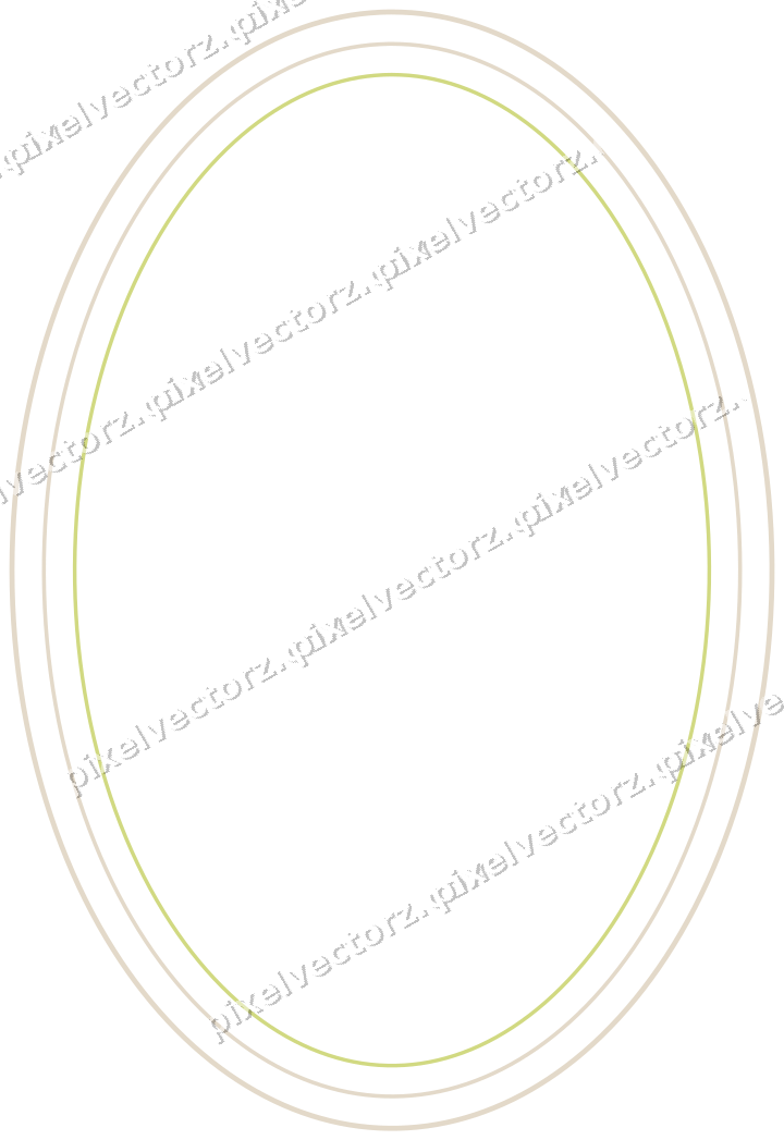 Decorative line art frame in lime and yellow with oval