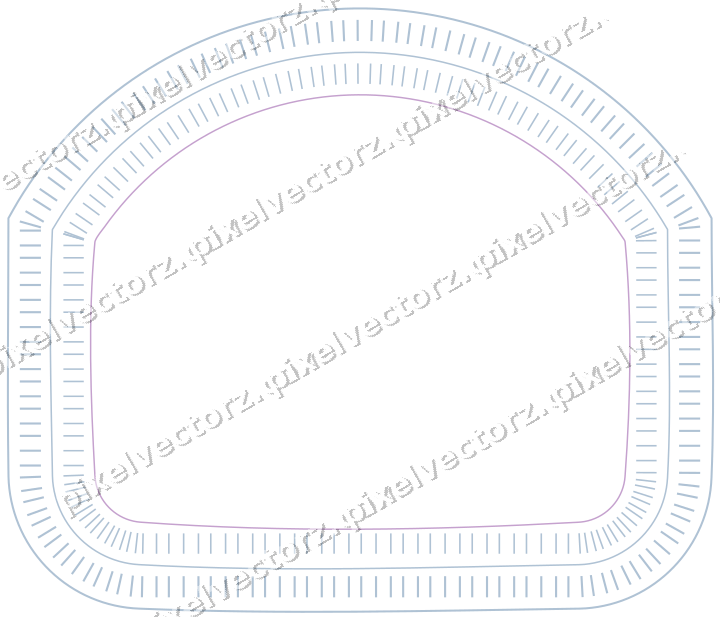 Decorative line art frame in purple and blue with label plaque
